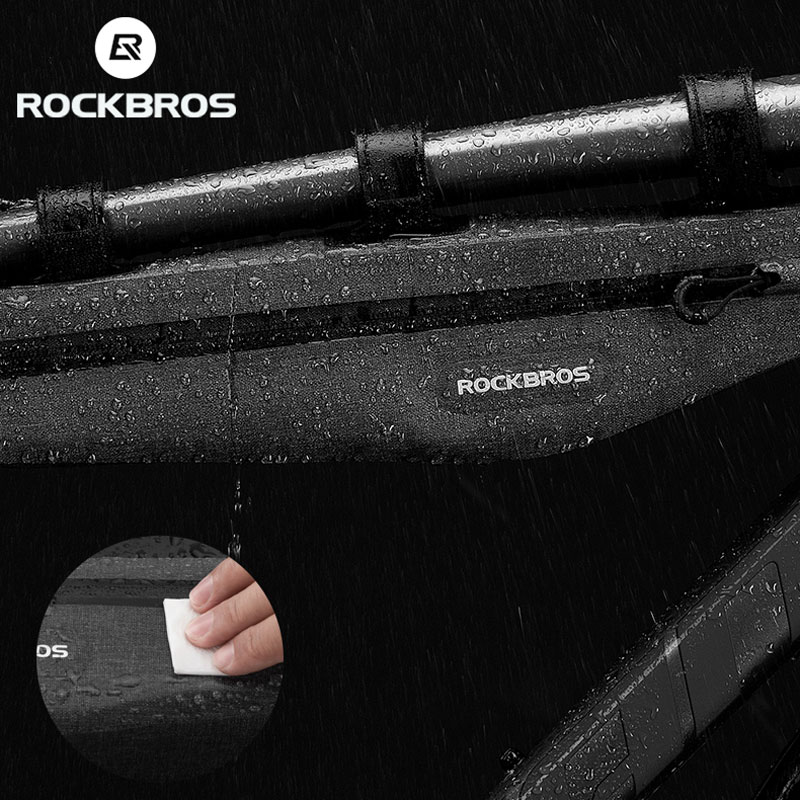 ROCKBROS-1-5L-Full-Waterproof-Bike-Bag-Front-Tube-Triangle-Lengthed-Double-Zipper-Scratch-resistant-Bicycle-1